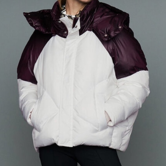 Maje Cropped Bi-color Winter Jacket - Picture 2 of 14